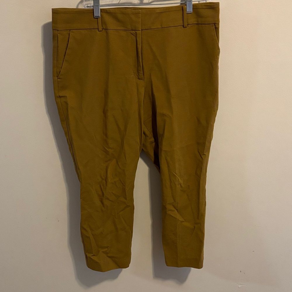 Ann Taylor Factory dark mustard yellow ankle pants size 12